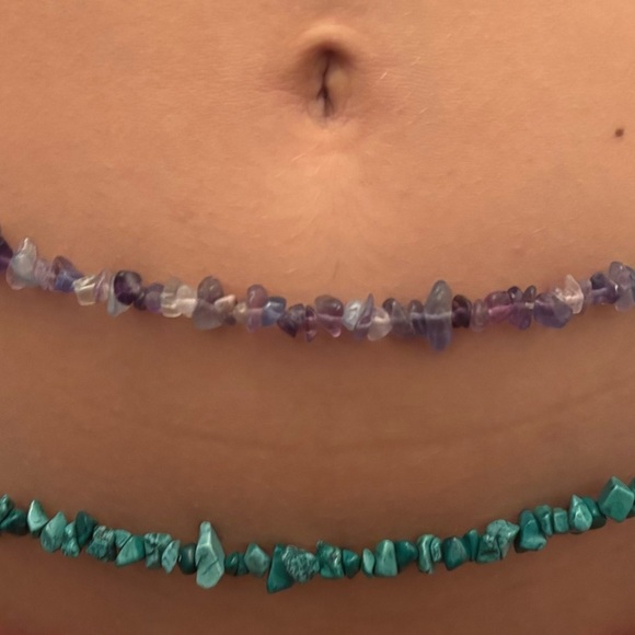 Free People Long Stone Necklace/belly chain NWT - Picture 1 of 5